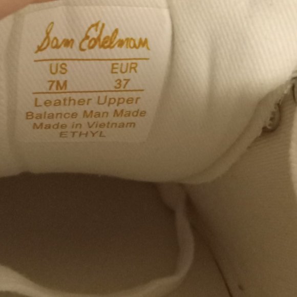 Sam Edelman New York Poppy white leather Low Top Sneakers lace up shoes sz 7 - Picture 7 of 7